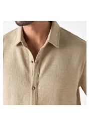 Iconic Textured Shirt with Short Sleeves