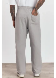 MADZEYMODA Men's Premium Summer Elastic Waist 100% Cotton Gray Woven Trousers Ls-23100