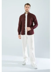 YXC Trend Maker Men's Blue Slim Fit Slim Fit Pocketless Denim Shirt