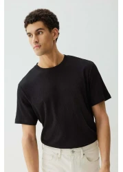 H&M Regular Fit Textured T-shirt