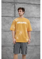 NOMARC Mustard Brabus Written Oversize Tshirt