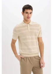 Defacto Standard Fit Polo Neck Knitwear Short Sleeve T-Shirt E3300Ax25Sm