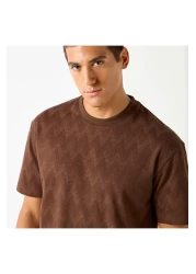 Iconic Textured T-shirt With Crew Neck And Short Sleeves