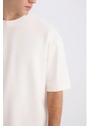 Defacto Loose Fit Crew Neck Short Sleeve Heavy Fabric Basic Plain T-Shirt B4844Ax25Sp