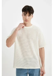 Defacto تي شيرت مريح ذو قصة مريحة ورقبة دائرية وأكمام قصيرة C2726ax24sm