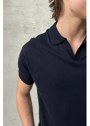 HYMAN تي شيرت تريكو بياقة بولو قطنية كبيرة الحجم للرجال