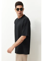  Collection Anthracite Oversize Textured Waffle T-Shirt Tmnss22Ts00049
