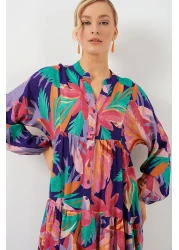 Bigdart 2423 Authentic Patterned Hijab Dress - A.Pudra