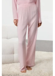  Collection Pink Ruffle Pocket Detailed Viscose Woven Pajamas Set Thmaw25Pt00146