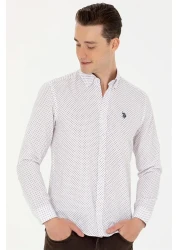 U.S. Polo Assn. قميص رجالي بأكمام طويلة باللون العنابي ملابس ARINE