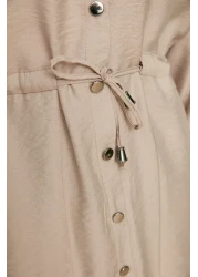  Modest طقم قميص وبنطلون منسوج بخصر بيج TCTSS21AU0237