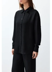  Collection طقم قميص وبنطلون أسود - TWOSS24AU00095