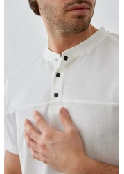 RAVANELLI تي شيرت رجالي عصري ذو قصة ضيقة وياقة واقفة