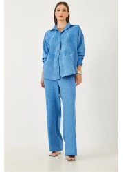 Bianco Lucci Women's Süzene Embroidered Top and Bottom Set 60551003