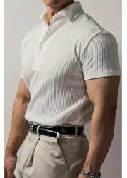 Oksit تي شيرت رجالي من Jabbel Old Money بياقة V عميقة