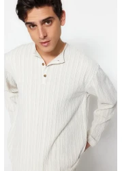  Collection Ecru Relaxed Fit Linen Content Shirt TMNSS23GO00121