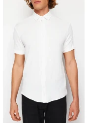 Collection Summer Texture White Wrap Shirt - Short Sleeve, Regular Fit Tmnss23Go00055
