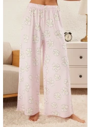  Collection طقم بيجامة محبوكة من القطن بنسبة 100% على شكل زهرة أرجوانية - بأزرار، THMSS25PT00179