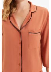  Collection Cinnamon Ribbed Viscose Woven Pajamas Set Thmaw21Pt0292