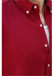 Madmext قميص رجالي كبير الحجم بأكمام طويلة باللون الأزرق العنابي 6735