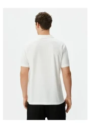 Koton Collared T-Shirt Slim Fit Button Detailed Short Sleeve