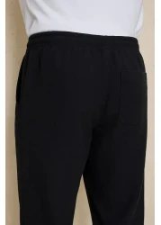 firststops Men's Black Linen Loose Cut Comfortable Fit Trousers