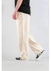 bombe Men's Pants Elastic Waist Slim Fit Flexible Lycra Basic Cotton Jogger