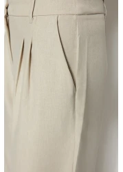  Collection بنطال مطوي بأرجل واسعة بلون المنك - TWOAW22PL0475