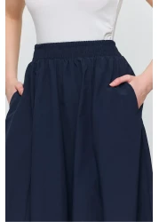 Rays 3950 تنورة مولانا بتفاصيل جيب باللون الأزرق الداكن