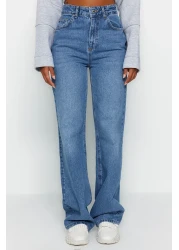  Collection Blue High Waist Wide Leg Wide Leg Jeans Twoaw24Je00074