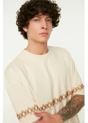  Collection تي شيرت قطني مطرز بأكمام قصيرة مقاس كبير - TMNSS21TS1889