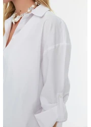  Collection Tbess22Go0664 Model White Woven Beach Shirt