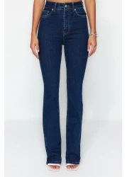  Collection Dark Blue Super High Waist Flare Jeans TWOSS23JE00064