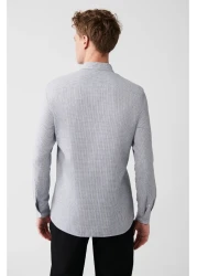 Avva Men's Black Easy-Iron Buttoned Collar Dobby Shirt A31Y2064