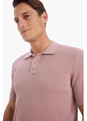 Defacto 100% Cotton Standard Fit Polo Neck Short Sleeve Knitwear T-Shirt E5866Ax25Sp