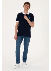 U.S. Polo Assn. Men's Regular Fit Navy Blue Polo Neck T-Shirt 50299761-Vr033