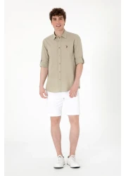 U.S. Polo Assn. Men's Khaki Long Sleeve Basic Shirt 50297868 -Vr027