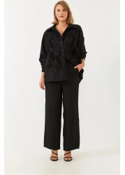 Bianco Lucci Women's Süzene Embroidered Top and Bottom Set 60551003