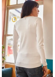 Olalook Women's Ecru Patchwork Camisole Blouse BLZ-19000588