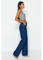  Collection Dark Blue High Waist Wide Leg Jeans Twoss23Je00068