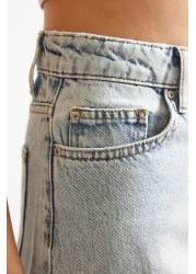  Collection Light Blue High Waist Barrel Baggy Jeans Twoss24Je00113