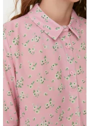  Collection Pink Floral Patterned Woven Blouse TWOSS22BZ0459