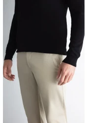 Defacto بنطال تشينو قماش بقصة عادية 4 جيوب قطن مرن مستقيم الساق C9440ax24au