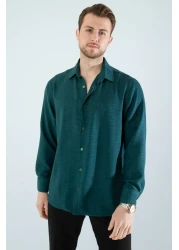 YXC Trend Maker Men's Nefti Color Comfortable Fit Cotton Linen Shirt (Product Is Wide Cut)