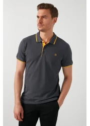 Buratti Cotton Slim Fit Stripe Detailed Buttoned Polo Collar 4 Pack t Shirt Men's t Shirt 5902118 S4