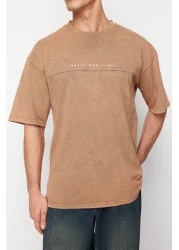  Collection Pale Effect Text Printed Oversize Cotton T-Shirt - TMNSS23TS00174