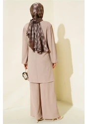 Bigdart 6663 Women's Tunic Pants Bottom Top Set 6663 - Stone