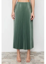  Collection Mint Pleated Maxi Stretchy Knitted Skirt TWOSS24ET00041