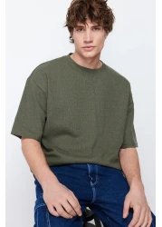  Collection Oversize Khaki T-Shirt Short Sleeve Basic Model Tmnss22Ts00049