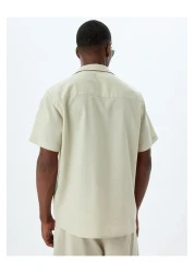 Koton قميص أساسي من مزيج الكتان بأكمام قصيرة